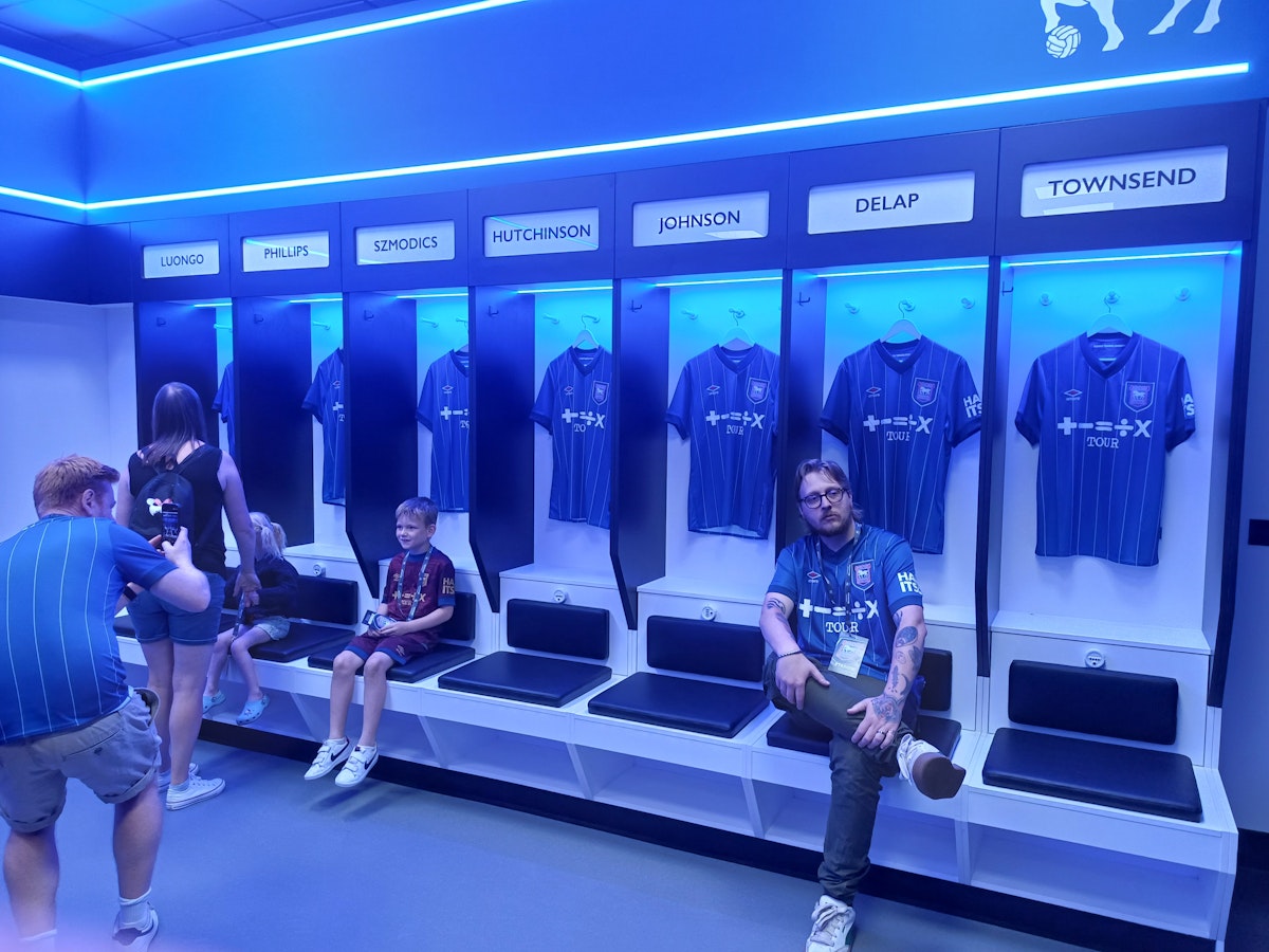 The home dressing room at Portman Road